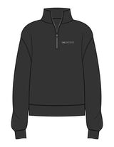 The Womens 1/4 Zip - Washed Black - Bodicore - Left Chest & Full Back - Printed - Full Color