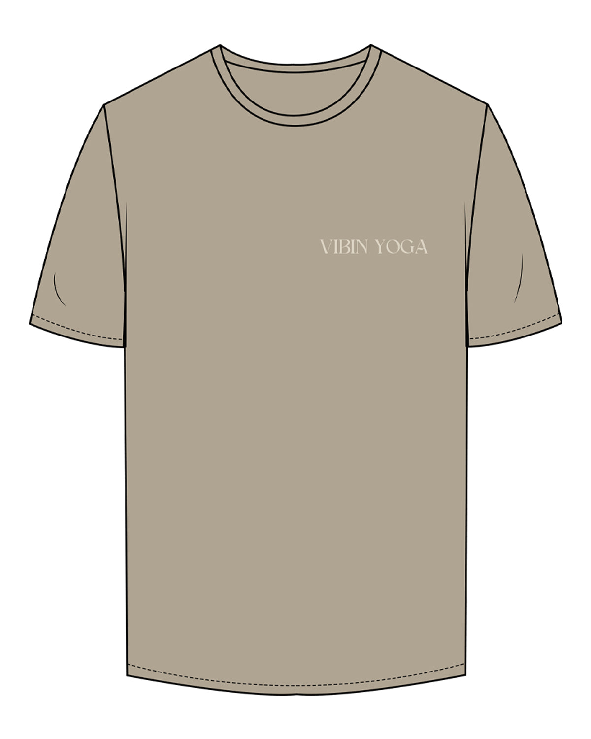 The Mens Tee - Mushroom - VIBIN YOGA - Left Chest & Back Center - Printed - Off White