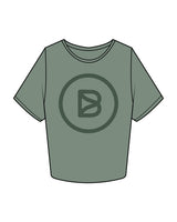 The Crop Tee - Sage - Bond Fitness - Center Chest Round & Back Neckline - Printed - Tone on Tone