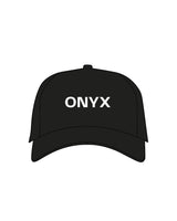 The Trucker Hat - 5 Panel - Black - Onyx Fit - Center & Left Side - White