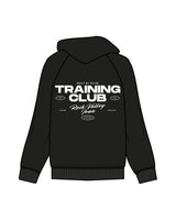 The Womens Hoodie - Black - Pulse 712 - Center Chest - Back Center Stacked - Rock Valley - Printed - White