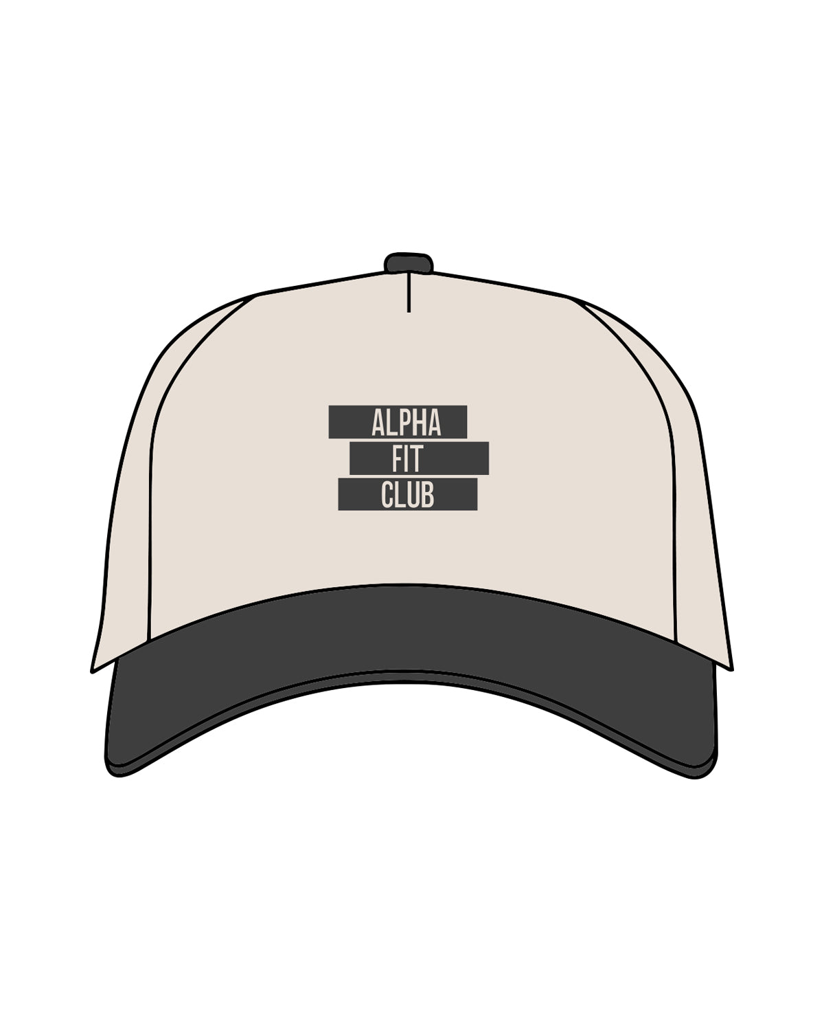 The Canvas Cap - Natural / Coal - Alpha Fit - Front Stacked - Embroidered - Charcoal
