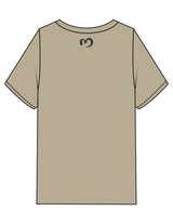 The Mens Heavyweight Tee - Washed Khaki - Mantra - Center Chest & Back Neckline - Printed - Charcoal