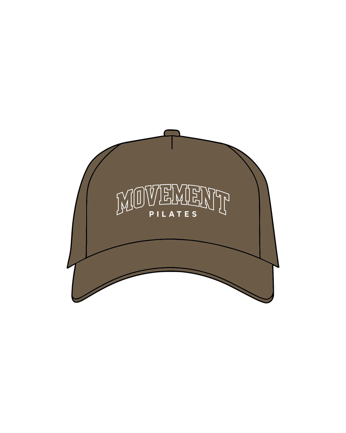 The Canvas Cap - Walnut - Movement Pilates Buffalo - Center Crown - Printed - White