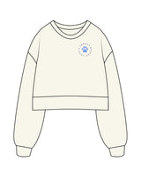 The Womens Heavyweight Crop - Off White - LLR - Left Chest - Back Center - Full Color