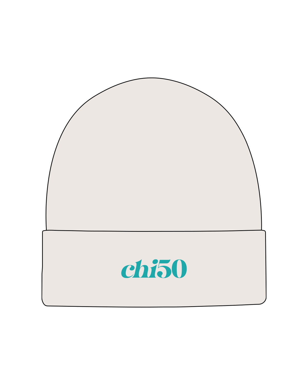 The Beanie - Bone - Chi50 - Center Brim - Embroidered - Teal