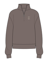 The Mens 1/4 Zip - Washed Gray - Tower Design Studio - Left Chest - Embroidered - Off White