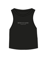 The Micro Rib Racer Crop - Black - Core Reform - Center Chest - Printed - White