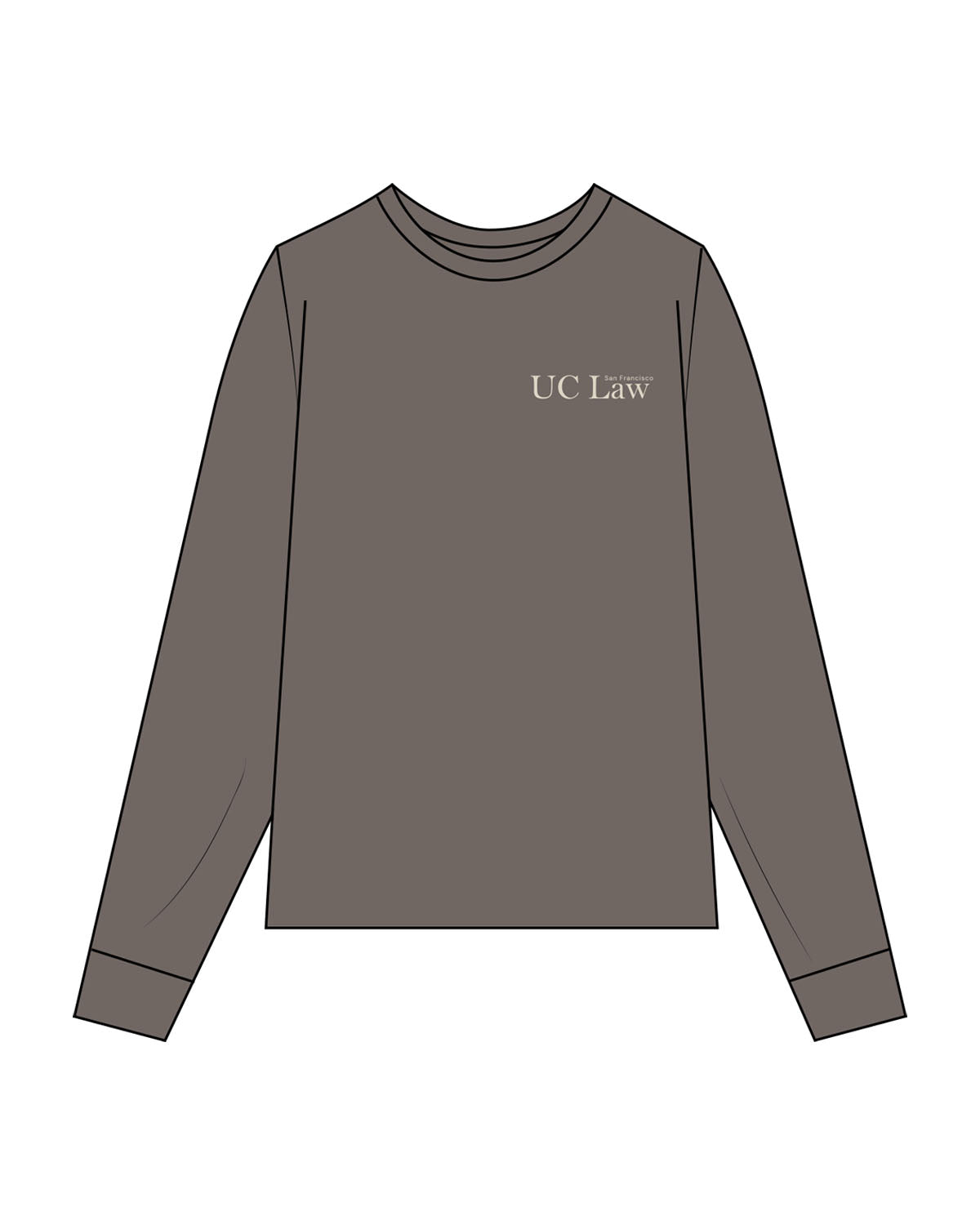 The Womens Heavyweight Long Sleeve - Washed Gray - Karla Reynoso - Left Chest - EMB - Off White