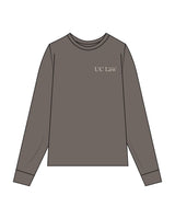 The Womens Heavyweight Long Sleeve - Washed Gray - Karla Reynoso - Left Chest - EMB - Off White