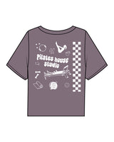 The Boxy Crop Tee - Mauve - PHS - Center Chest - Back Center - Printed - White