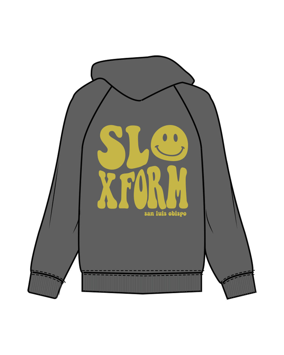 The Womens Hoodie - Shadow - Slo x Form - Left Chest & Back Stacked - Printed - Yellow Green