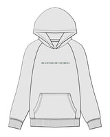 The Mens Hoodie - White Heather - Soma Lab - Center Chest - Back Stacked - Green Printed