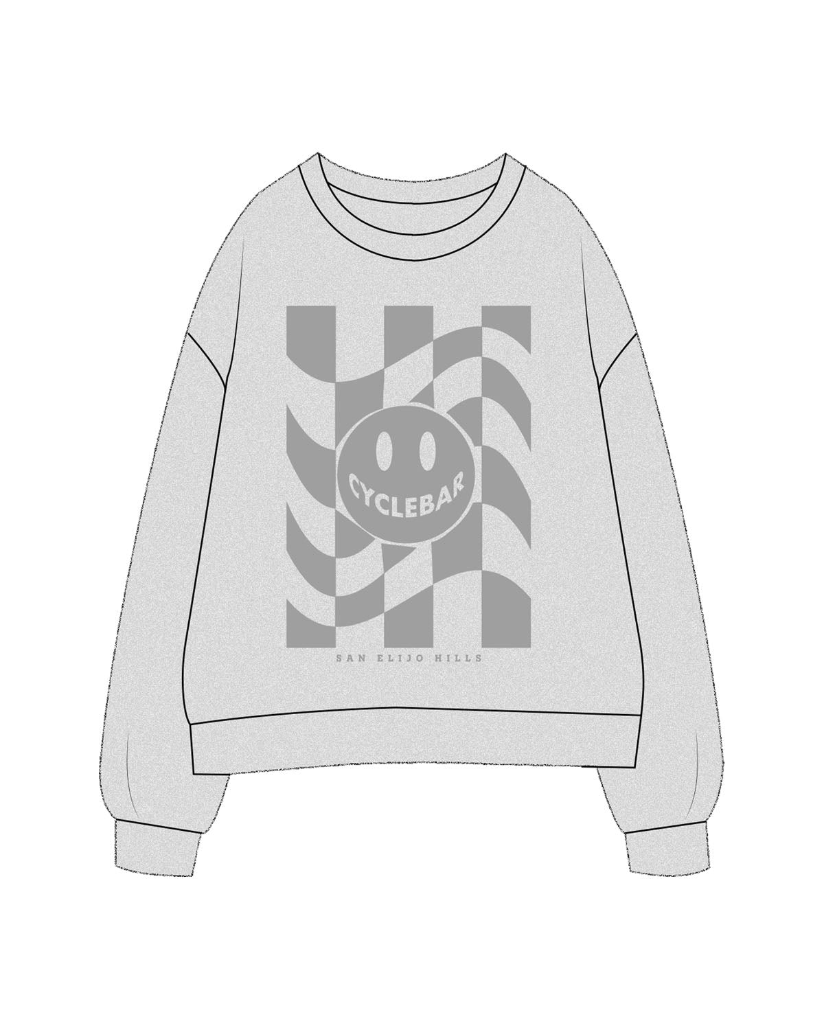 The Womens Crewneck - Heather - Cyclebar San Elijo Hills - Front Image - Printed - Tone on Tone
