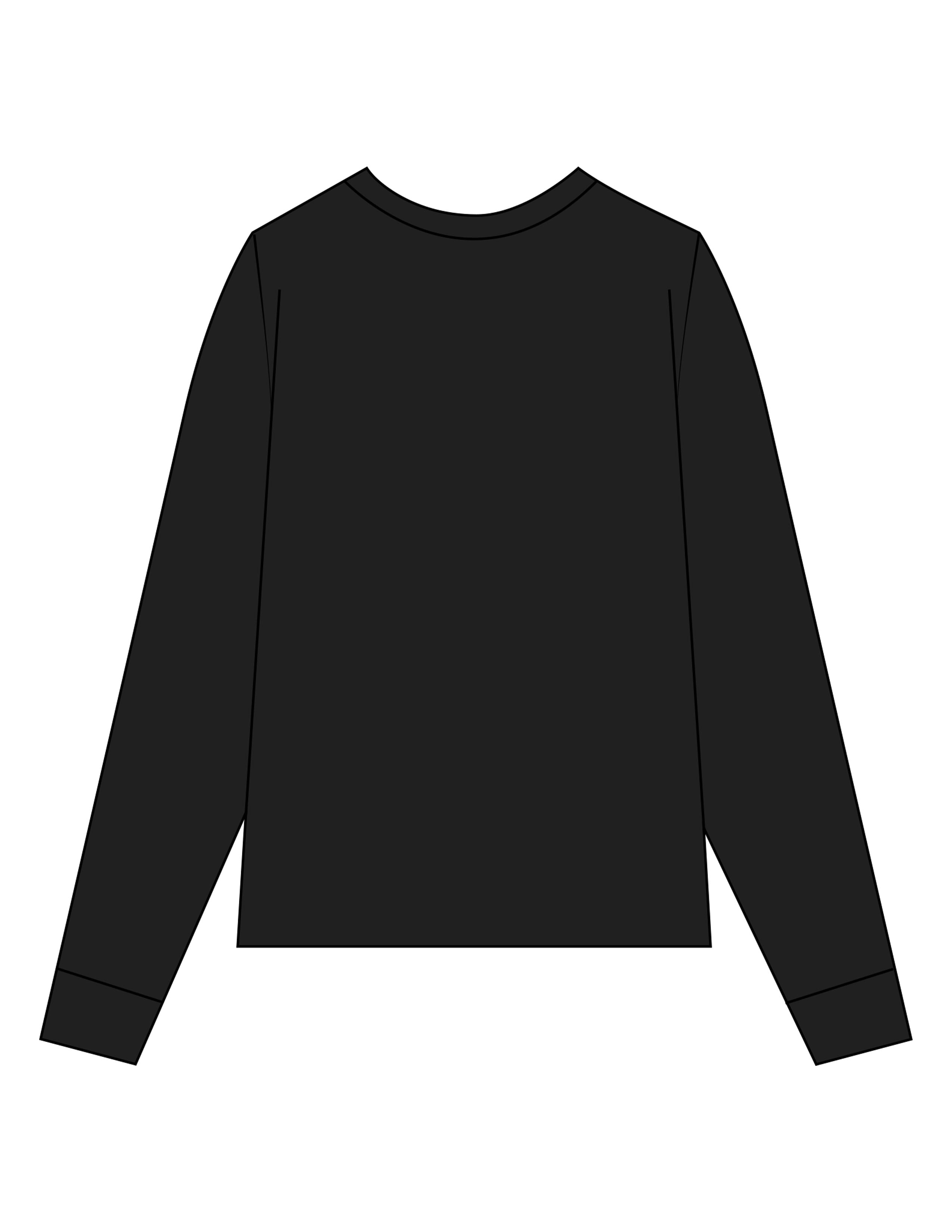 The Womens Long Sleeve - Black - Solos Pilates - Left Chest Stacked & Right Sleeve - Printed - White