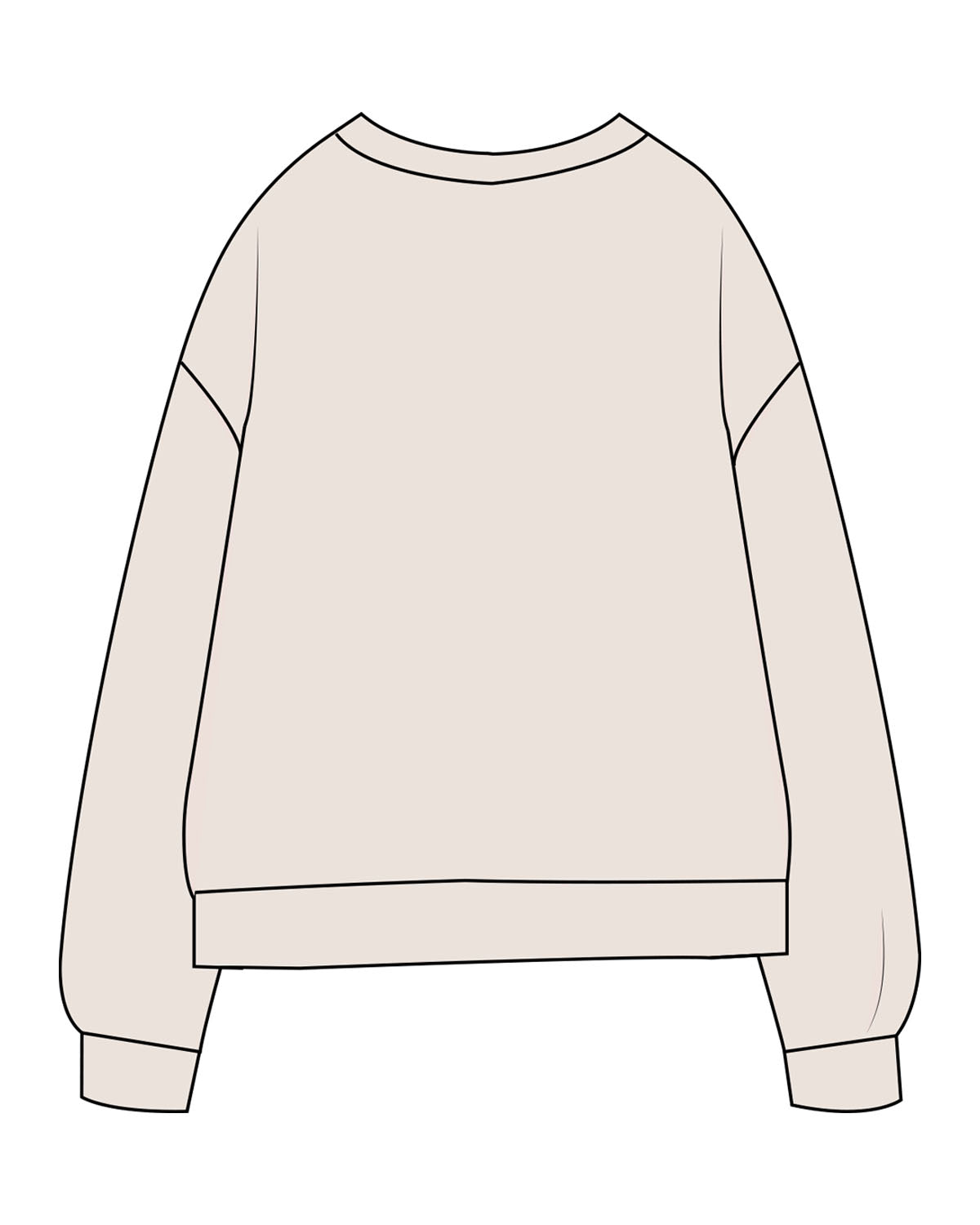 The Midweight Unisex Crewneck - Washed Ivory - REFORA - Center Chest Stacked - Printed - Gold