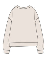 The Midweight Unisex Crewneck - Washed Ivory - REFORA - Center Chest Stacked - Printed - Gold