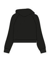 The Womens Crop Hoodie - Black - Sculpt'd Studios - Center Chest - Embroidered - Tone on Tone
