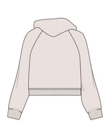 The Womens Crop Hoodie - Bone - Sharonda - Center Chest Stacked - Printed - Full Color
