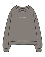 The Womens Crewneck - Washed Gray - Slo x Form - Center Chest - Embroidered - Off White
