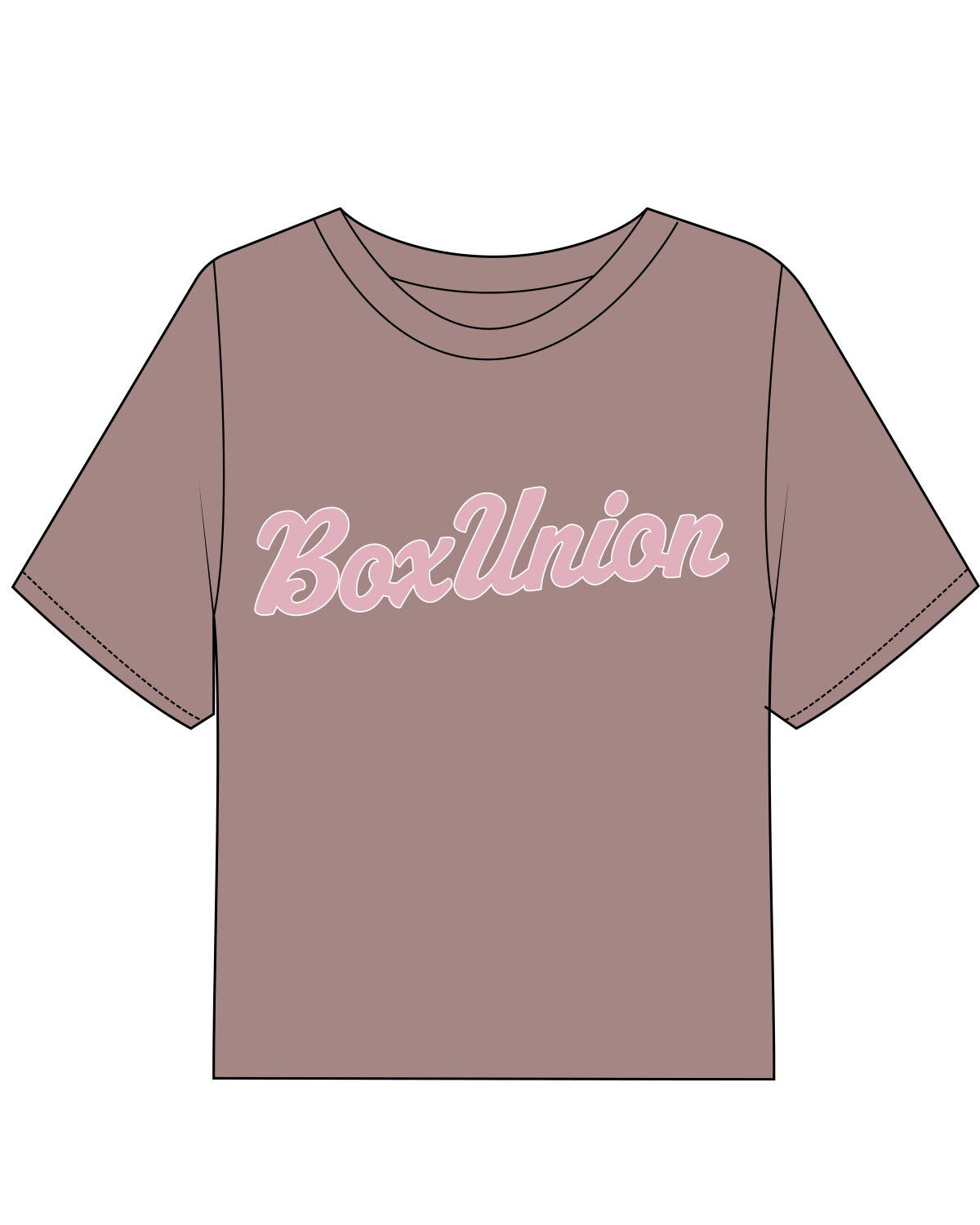 The Boxy Crop Tee - Mauve  - Box Union - Chest Center - Full Color