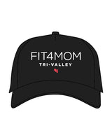 The 5 Panel Trucker Hat - Black - Fit 4 Mom - Tri Valley - Center Crown Stacked - Embroidered - Full Color