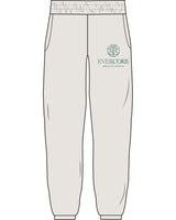 The Mens Sweatpants - Washed Bone - EVERCORE - Left Leg Stacked - Below Pocket - Green