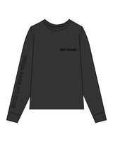 The Womens Heavyweight Long Sleeve - Washed Black - Megafit House - Left Chest - Right Arm - Printed - Black
