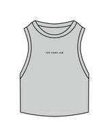 The Ribbed Crop Tank - Storm - Core Lab - Center Chest - Embroidered - Black