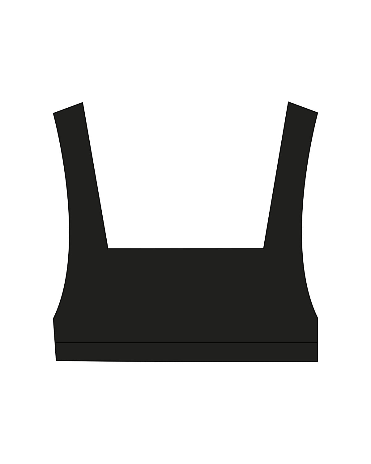 The Box Cut Bra - Black - Midwifery - Back Center - Printed - White