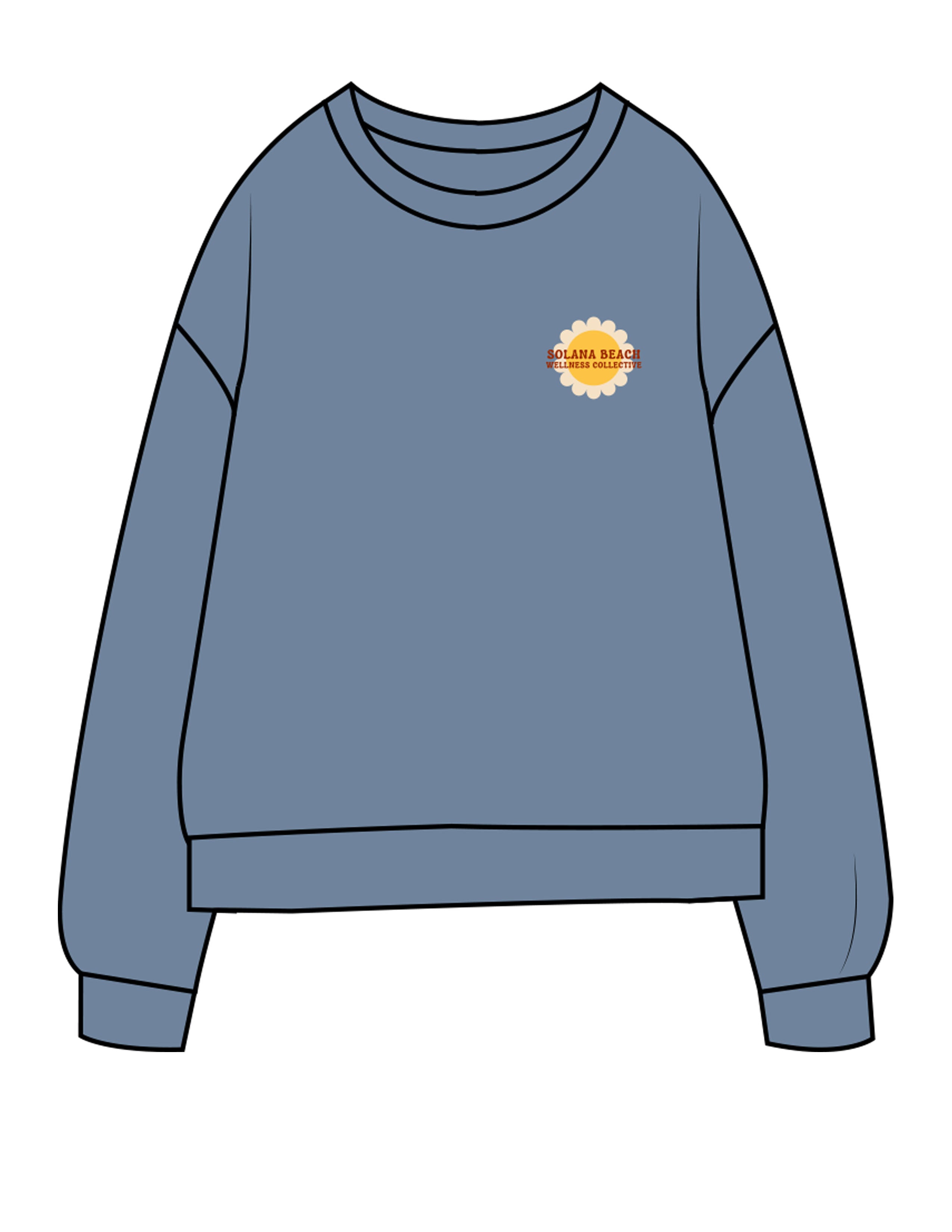 The Midweight Unisex Crewneck - Washed Slate - Lisel Lewis - Left Chest & Full Back - Printed - Full Color