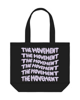 The Tote Bag - Black - The Mvmt by Amanda - Center Body Stacked Wavy - Printed - Lavender