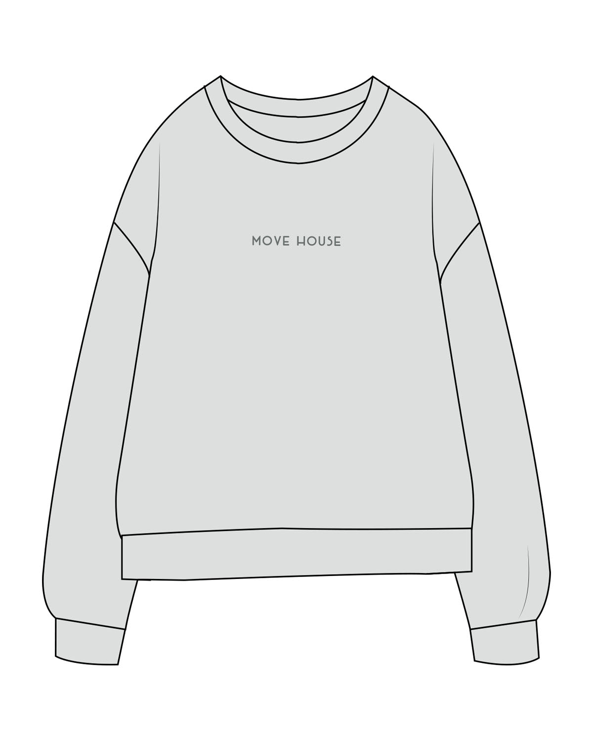 The Midweight Unisex Crewneck - Washed Sage - Move House - Center Chest - Embroidered - Tone on Tone