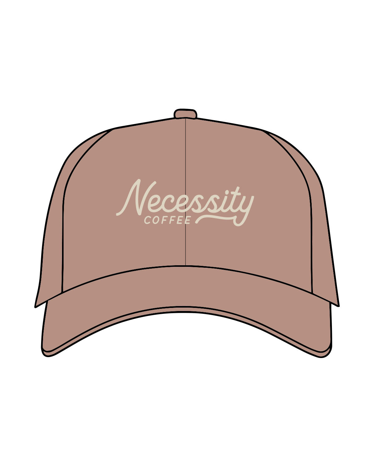 The Access Cap - Clay - Necessity Coffee - Center Crown Stacked - Embroidered - Off White