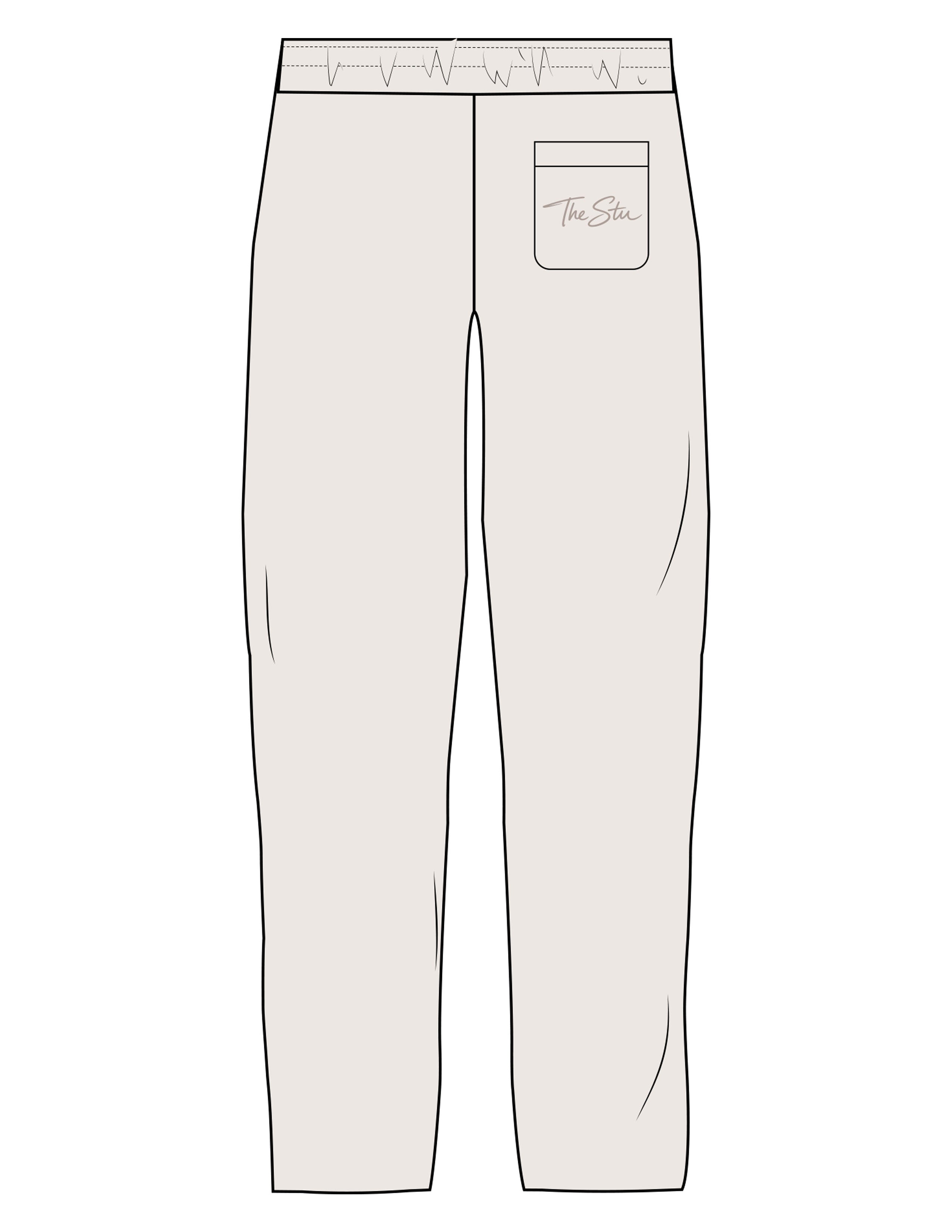 The Straight Leg Sweatpant - Bone - The Stu - Back Pocket - EMB - Tone on Tone