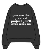 The Mens Crewneck - Washed Black - Lagree Fit Studio - Center Chest - Back Center - Printed - White