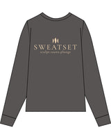 The Unisex Midweight Long Sleeve - Pepper - Sweatset - Left Chest - Back Center - Printed - Beige