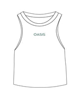 The Micro Rib Racer Crop - White - OCWC - Center Chest - Printed - Green