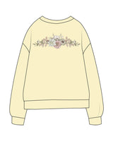The Midweight Unisex Crewneck - Washed Yellow - THE BLOOMERIE LLC - Left Chest & Back Image - Printed - Full Color