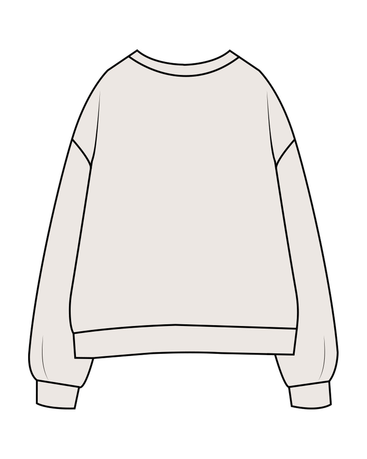 The Womens Crewneck - Bone - AA Associates - Center Chest & Right Sleeve - Embroidered - Tone on Tone