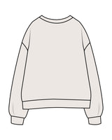 The Womens Crewneck - Bone - AA Associates - Center Chest & Right Sleeve - Embroidered - Tone on Tone