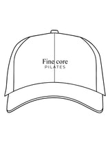 The Performance Hat - White - Fine Core Pilates - Center Crown Stacked - Embroidered - Black