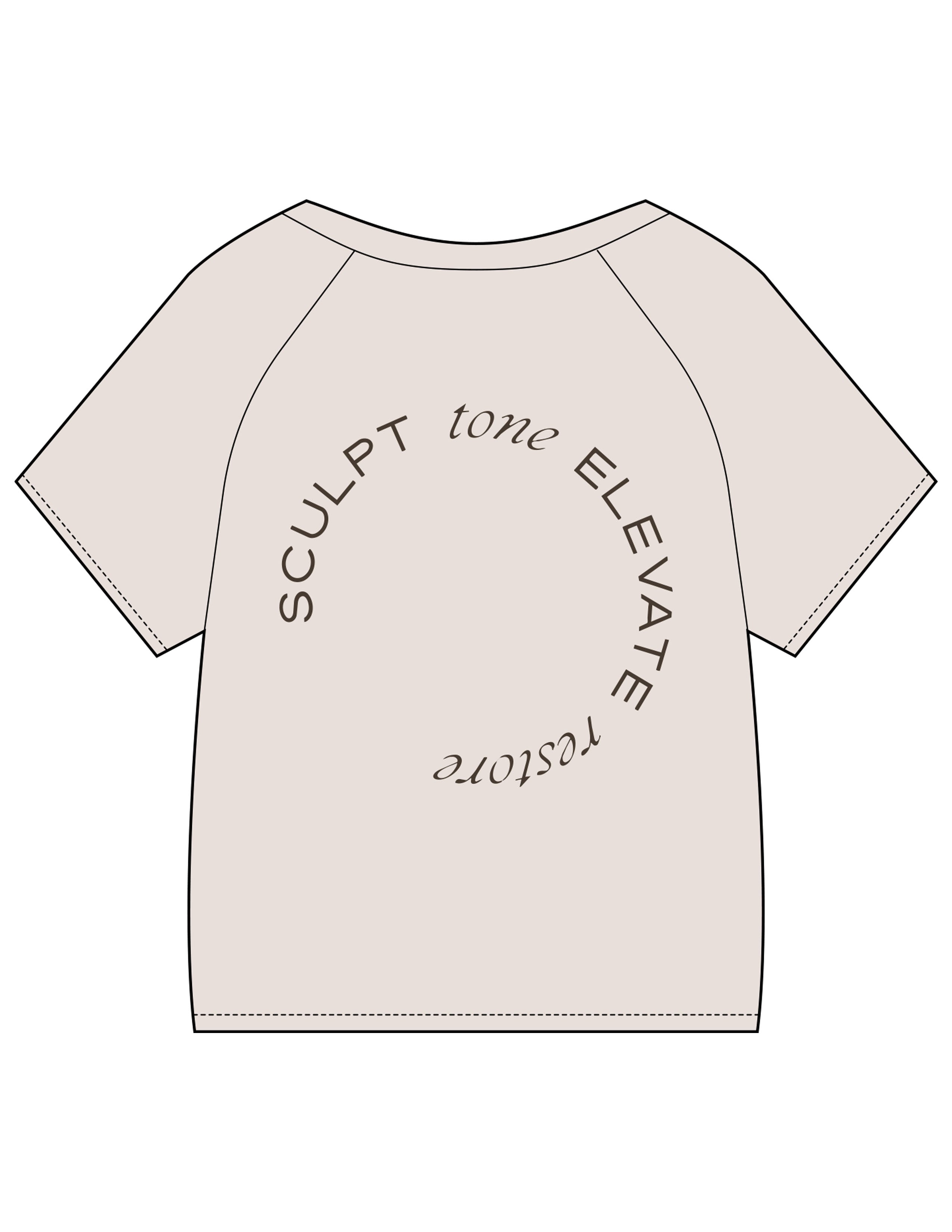 The Kids Tee - Bone - Core Ritual - Left Chest Stacked & Back Round - Printed - Taupe