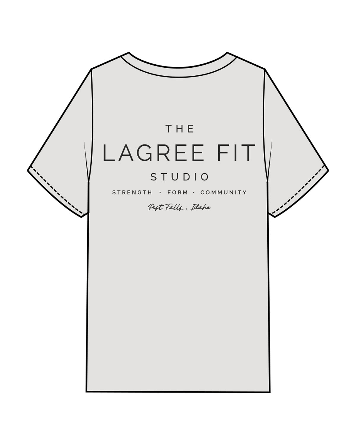 The Mens Heavyweight Tee - Washed Bone - Lagree Fit Studio - Left Chest & Back Stacked - Printed - Washed Black
