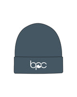 The Beanie - Petrol Blue - Baxter Pacific - Center Fold - Embroidered - White