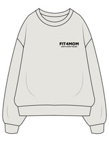 The Womens Crewneck - Washed Bone - Fit 4 Mom North County Inland - Left Chest Stacked & Back Stacked - Printed - Black