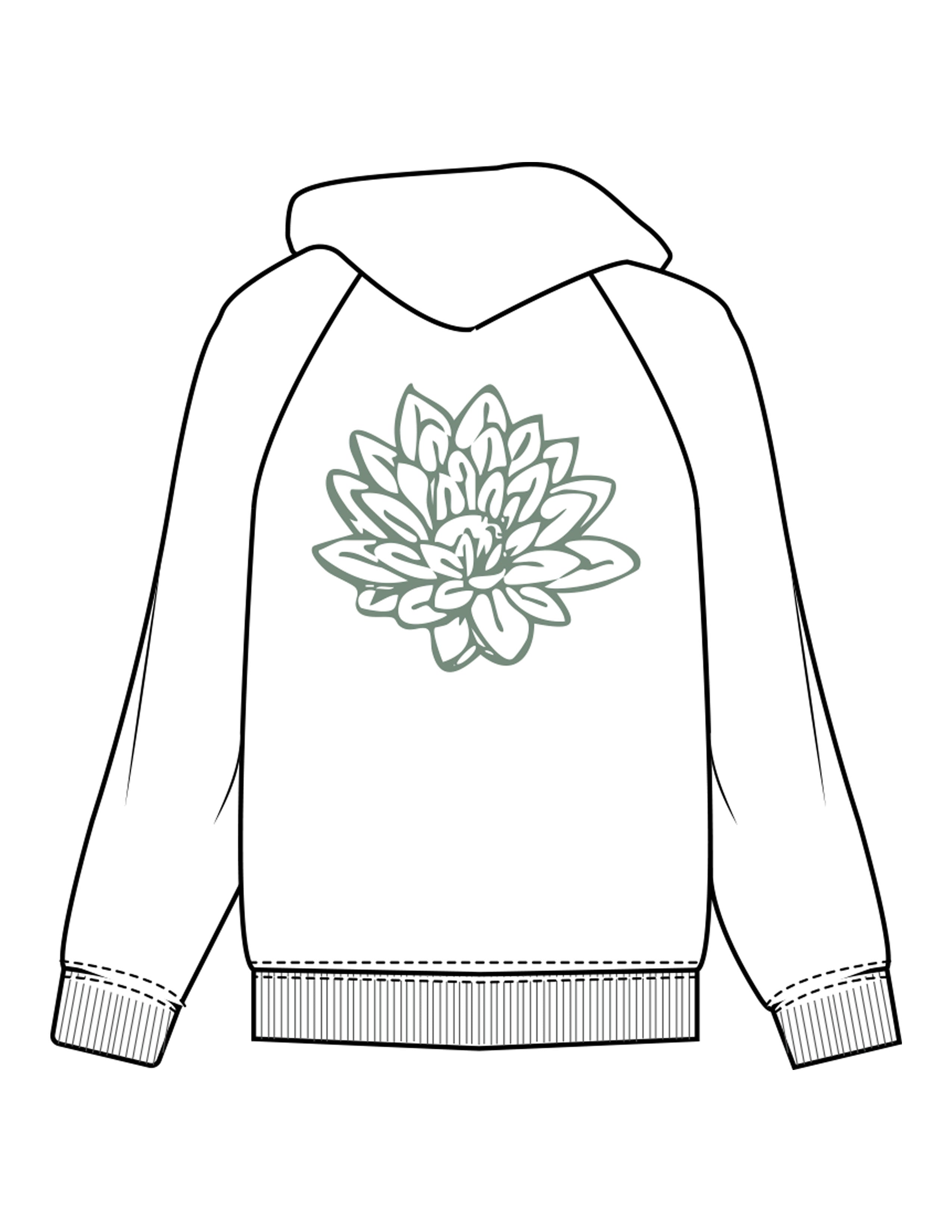 The Half Zip Hoodie - White - Balanced Self - Left Chest & Back Image - Printed - Sage