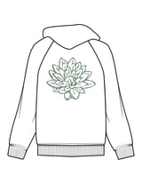 The Half Zip Hoodie - White - Balanced Self - Left Chest & Back Image - Printed - Sage