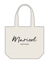 The Tote Bag - Natural - Forme Barre Nantucket - Center Body Stacked - Printed - Black
