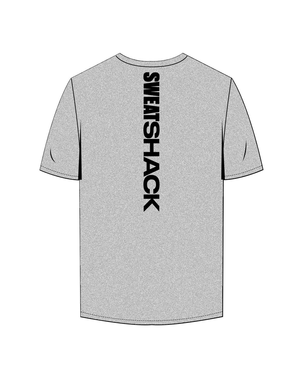 The Mens Tee - Heather - Sweatshack - Center Chest & Center Back - Printed - Black